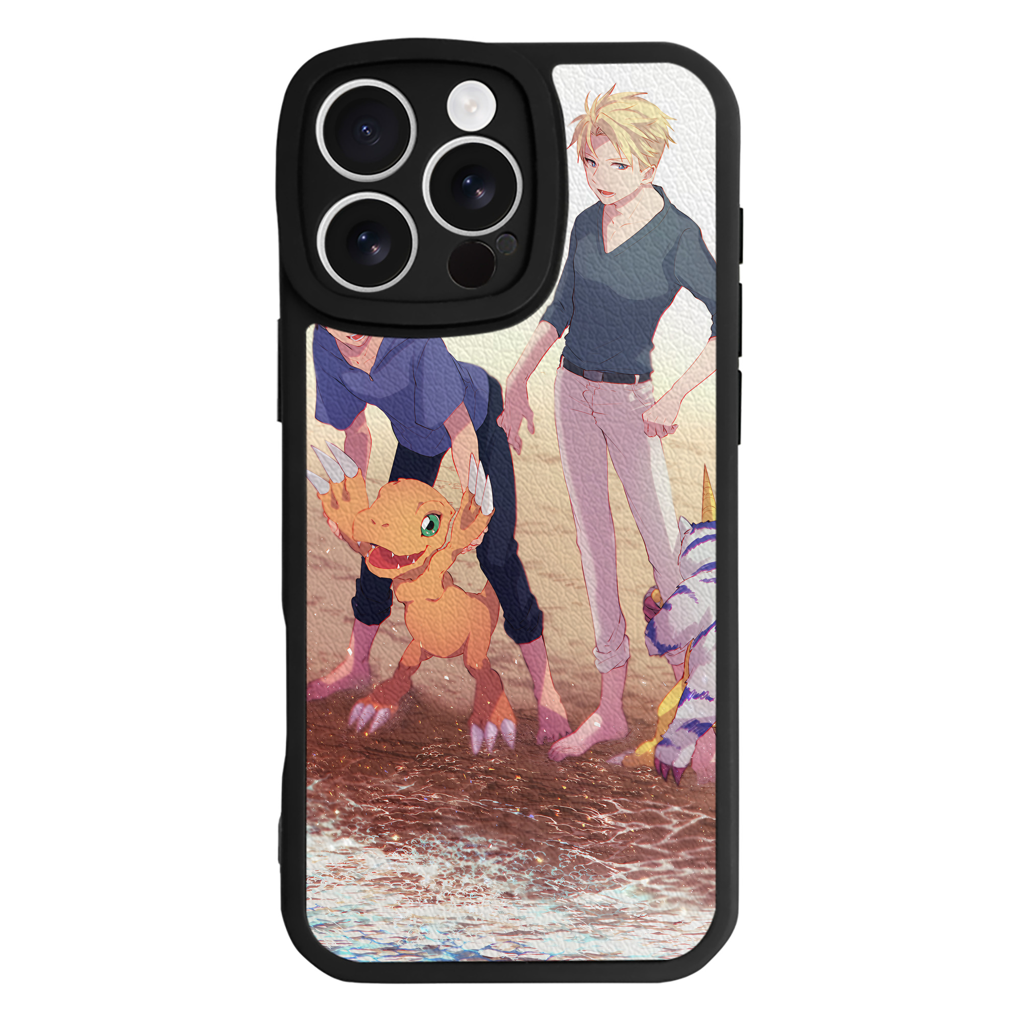 （画像用） Digimon デジタルモンスター/デジモン 【iPhone 16シリーズ対応】シリコンスマホケース（レザー調） 材質：シリコン
